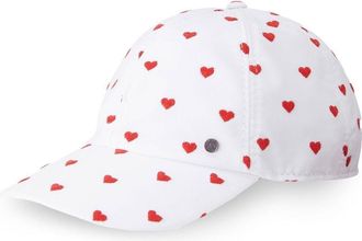 Maison Michel heart-print cap - women - Cotton/Polyester/Cotton - M - White