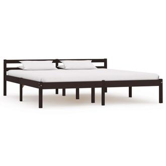 vidaXL Vidaxl - Estructura Cama Sin Colch&oacute;n Madera Pino Marr&oacute;n Oscuro 160x200cm