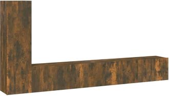 Berkfield Home 3 Piece TV Cabinet Set Smoked Oak Engineered Wood in Brown