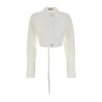 Blumarine Shirts, female, White, Size: S Poplin Shirt