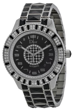 Dior Pre-owned Dior Christal Diamond Black with Diamonds Dial Ladies Watch CD115511M001