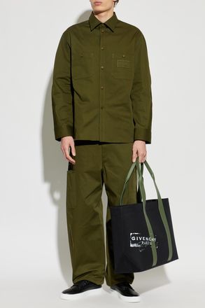 Givenchy Shirt With Embroidered Logo, Mens, Green