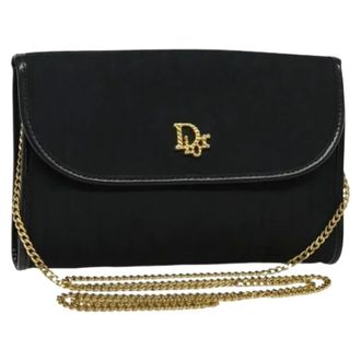 Dior Pre-owned Clutches, female, Black, Size: ONE SIZE Pre-owned Trotter Canvas Shoulder Bag