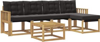vidaXL Conjunto De Sof&aacute;s De Exterior 6 Uds. Blanco Y Negro Vidaxl