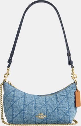Coach Womens Caitlin Shoulder Bag With Quilting - Dark Blue - One Size