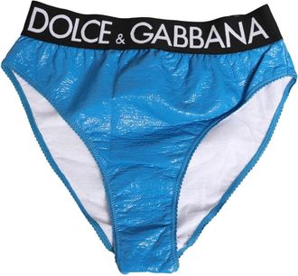 Dolce & Gabbana Bottoms, female, Blue, Size: S High Waist Brief