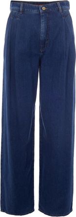 Max Mara Wide Jeans - Dames - Loose Fit Jeans - Blauw - XS - Katoen - Jeans