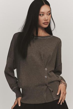 Maeve Cardigan Effect Wool Blend Top
