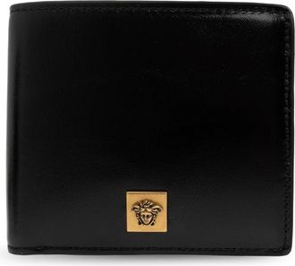 Versace Severine Leder Portemonnee - Heren - Portefeuilles - Zwart - ONE Size - Leer - Accessoires