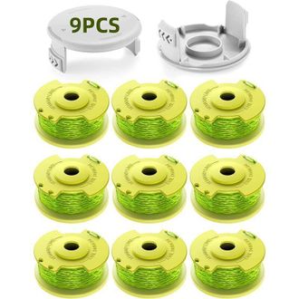 OEM Paquete De 11 Carretes De Hilo Para Desbrozadora, Aptos Para Desbrozadoras Ryobi De 18 V, 24 V Y 40 V, Hilo De Repuesto Ac80rl3 (9 Carretes, 2 Tapas) 