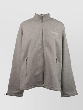 Miu Miu jacket high collar long sleeves zip pockets