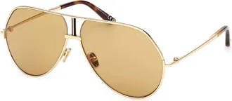Tom Ford Rickie-02 Amber Pilot Mens Sunglasses FT1281 30E 63