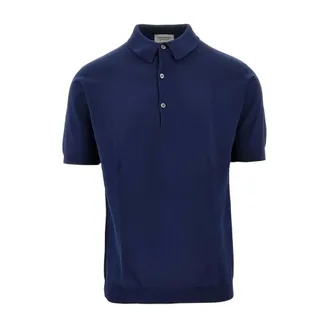 John Smedley Polo Shirts, male, Blue, Size: M Adrian Shirt SS