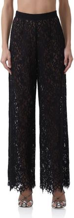 AFRM Pamela Sheer Lace Pants in Noir at Nordstrom, Size X-Small