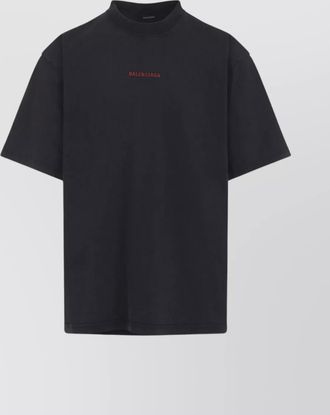 Balenciaga cotton logo embroidered medium fit t-shirt
