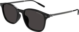 Montblanc Mb 0445Sa 001 Zonnebril - Heren - Zonnebrillen - Zwart - 54 MM - Accessoires