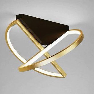 Trade Shop Trade Shop - Copy Of Plafoniera Led 32 W Rettangolare Oro Design Moderno Lampadario A Soffitto 50224