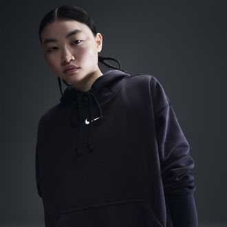 Nike Womens Nike Sportswear Phoenix Fleece Oversized Pullover Hoodie in Black | DQ5860-010