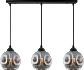 OEM L&aacute;mpara Colgante Riffle Negra 3 Planas Forma Grafito Bolas E27