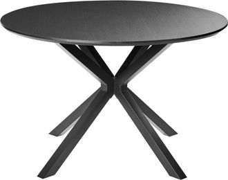 Beliani Beliani - Modern Dining Table mdf with Metal Frame &oslash; 120 cm Living Room Furniture Black Fitzroy