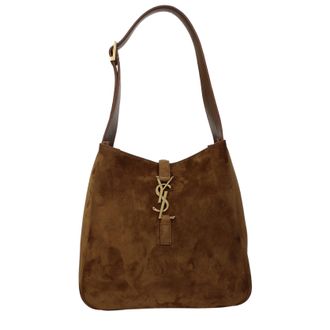 Saint Laurent Damens Le 5a7 Wildleder-Umh&auml;ngetasche Braun/Karamell