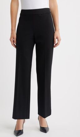 Anne Klein Pull On Welt Pocket Wide Leg Pants in Anne Black at Nordstrom, Size X-Small