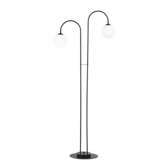 Wonderlamp L&aacute;mpara de pie estilo n&oacute;rdico con 2 esferas blancas
