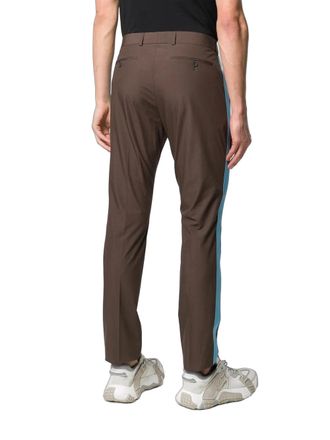 Valentino Contrast Tape Slim-Fit Trousers - Brown