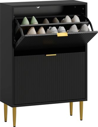 HOMCOM Slim Shoe Storage Cabinet with 2 Flip Drawers for Hallway - White | TJ Hughes