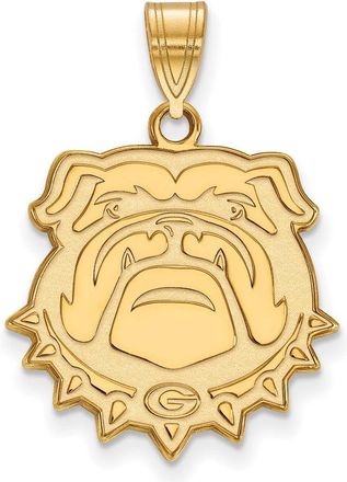 Diamond2Deal 10k Yellow Gold Georgia Bulldog Large Pendant