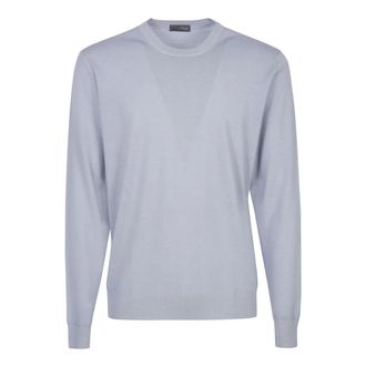 Drumohr Round-neck Knitwear, male, Gray, Size: 4XL Crew Neck Sweater