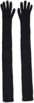Alberta Ferretti Lange gebreide handschoenen - Dames - Handschoenen - Zwart - ONE Size - Wol - Accessoires
