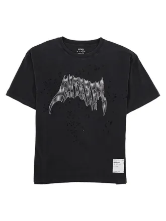 SATISFY Black Graphic Logo Boxy Fit Cotton T-Shirt