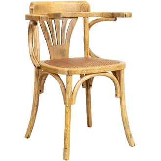 Biscottini International Sillas De Cocina De Madera 44x42x76 Cm Silla Con Reposabrazos Silla Thonet Vintage Sillas De Comedor Silla De Cocina De Rat&aacute;n