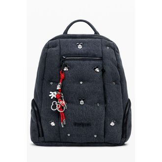 Desigual Womens Mickey Mouse Denim Backpack - Grey