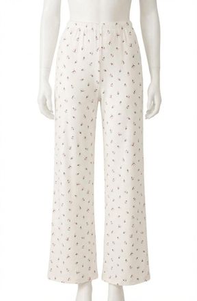 Z Supply Vintage Ditsy Floral Pointelle Pants In White