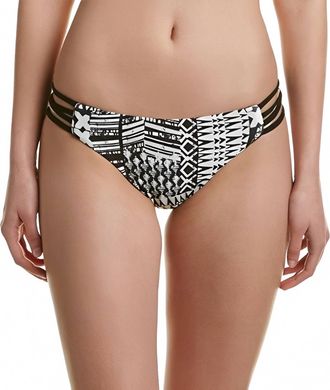 L*Space Low Down Bikini Bottom In Ivory Coast Black