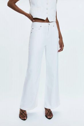Pistola Denim Jaydn Low Slung Palazzo Jean In Vivid White