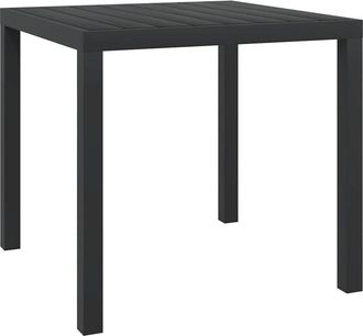 vidaXL Tavolo da Giardino Nero 80x80x74 cm in Alluminio e wpc - Vidaxl