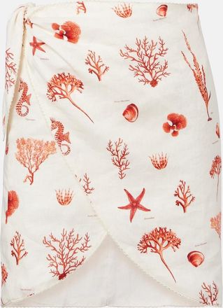 Agua Bendita Agustina printed linen beach cover-up