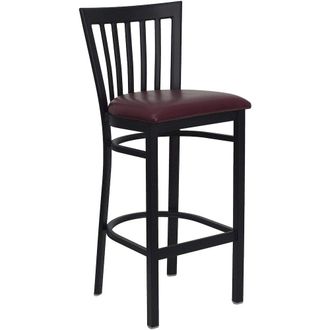 Flash Furniture Black School House Back Metal Restaurant Barstool - Burdy Vinyl Seat
