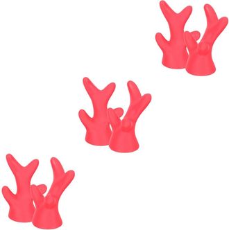 OEM Juego De 6 Cascos Decorativos De Madera Con Dise&ntilde;o De Ciervo Rojo, Encantadores Y Reutilizables