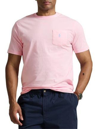 Polo Ralph Lauren Big & Tall Classic Fit Jersey Crewneck Pocket Tee in Bath Pink at Nordstrom, Size 3X Big