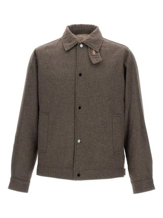 Woolrich wool blend shirt jacket - Neutrals