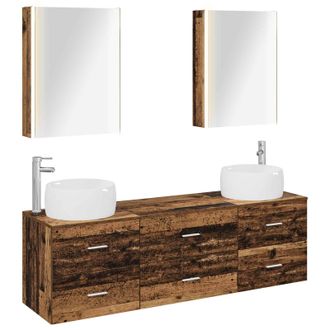 vidaXL Set Di Mobili Per Il Bagno 5 Pz Legno Antico Vidaxl