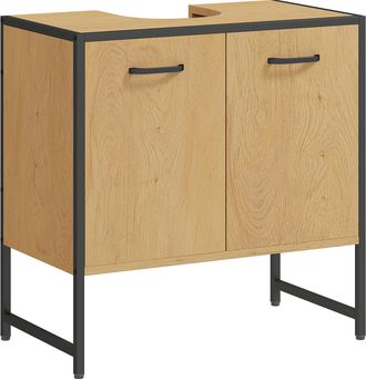 HOMCOM Bathroom Under Sink Cabinet for Basin without or with Pedestal - Natural wood finish | TJ Hughes