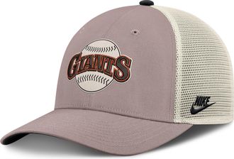 Nike San Francisco Giants Cooperstown Rise Nike Mens MLB Adjustable Trucker Hat in Brown | NB1L0M6KG83-L4S