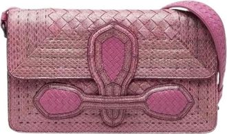 Bottega Veneta Pre-owned Vintage Cross Body Bag - Dames - Vintage Schoudertas - Roze - ONE Size - Leer - Vintage