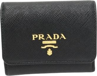 Prada Pre-owned Wallets, female, Black, Size: ONE SIZE Pre-owned Leather Wallet
