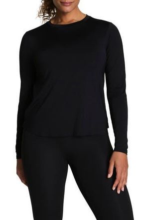 Spanx Get Moving Long Sleeve Top in Very Black at Nordstrom Rack, Size Large